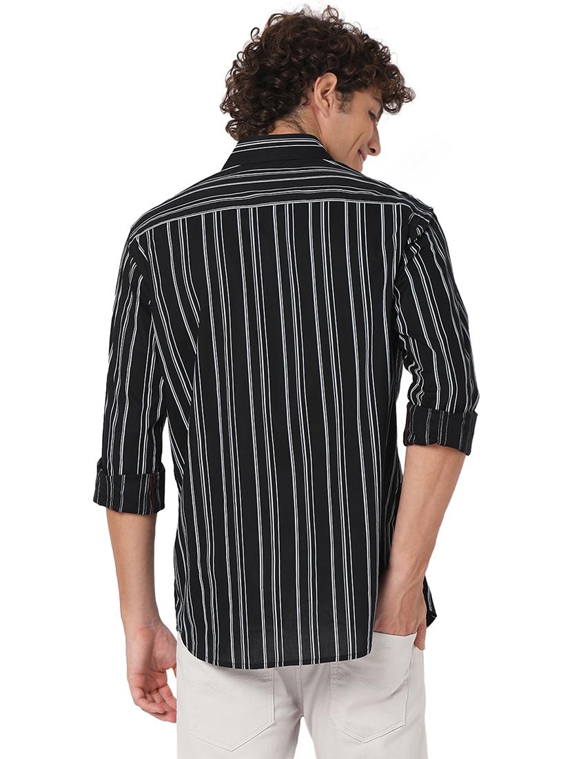 black cotton casual shirt - 20998534 - Standard Image - 3