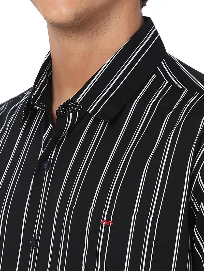 black cotton casual shirt - 20998534 - Standard Image - 5