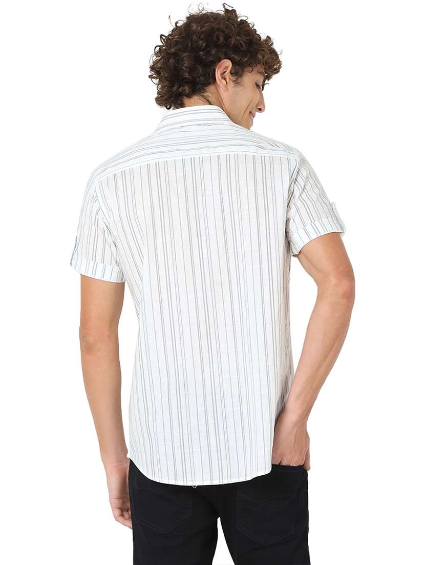 white cotton casual shirt - 20998539 -  Standard Image - 3