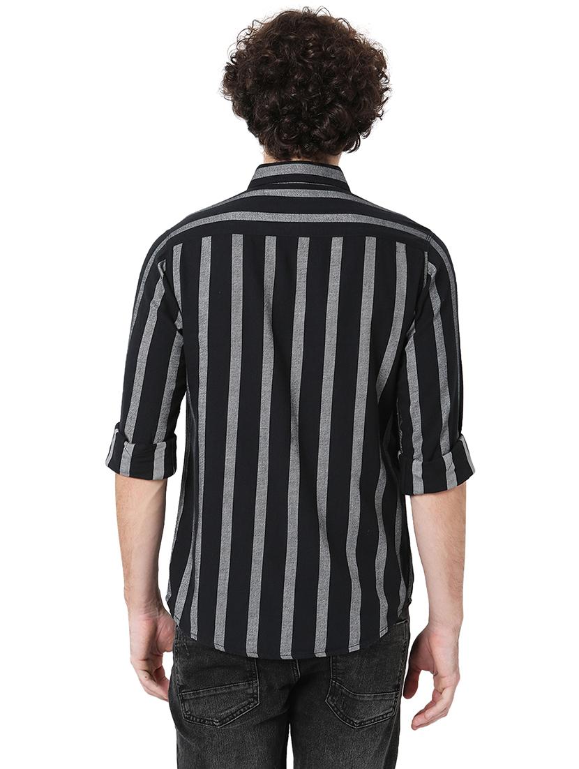 black cotton casual shirt - 20998546 - Standard Image - 3