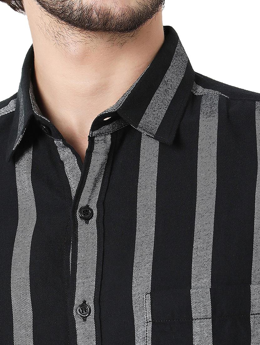 black cotton casual shirt - 20998546 - Standard Image - 5