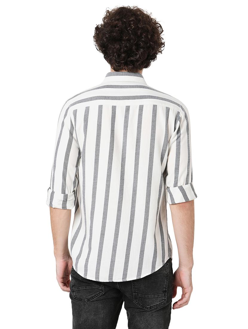 off white cotton casual shirt - 20998547 - Standard Image - 3