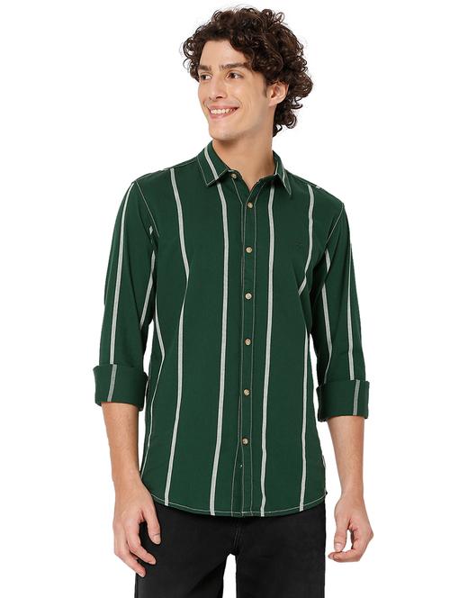 green cotton casual shirt - 20998551 -  Standard Image - 0