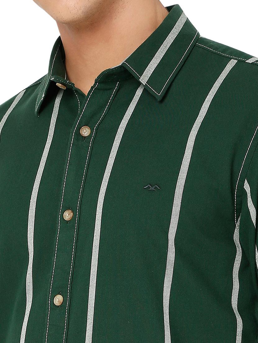green cotton casual shirt - 20998551 - Standard Image - 5
