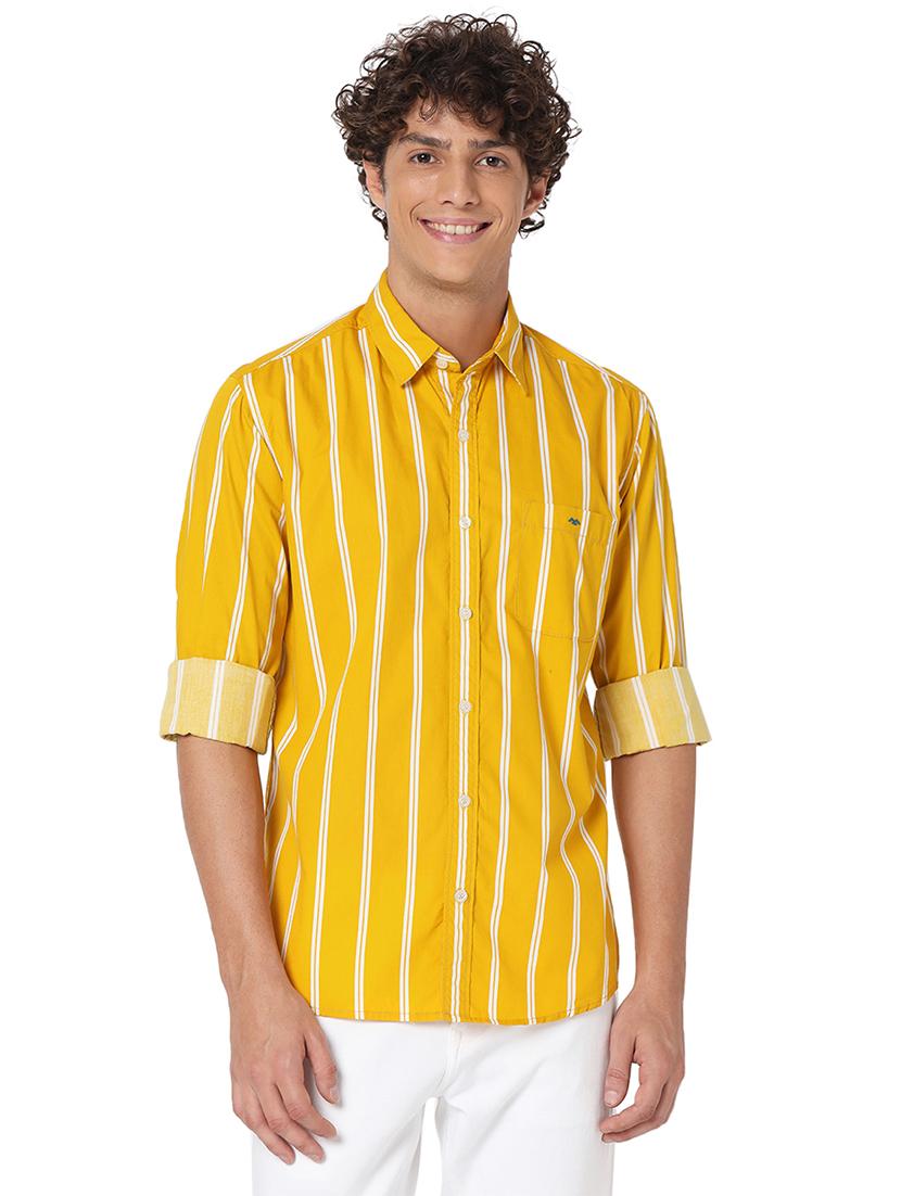 yellow cotton casual shirt - 20998557 - Zoom Image - 0