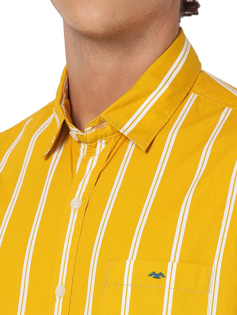 yellow cotton casual shirt - 20998557 - Standard Image - 5
