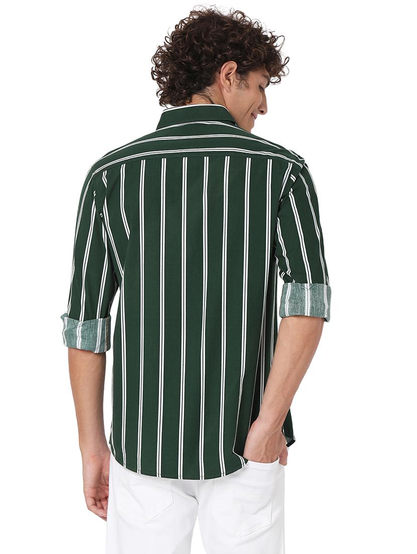 olive cotton casual shirt - 20998558 - Standard Image - 3