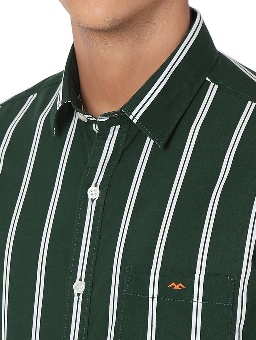 olive cotton casual shirt - 20998558 - Standard Image - 5