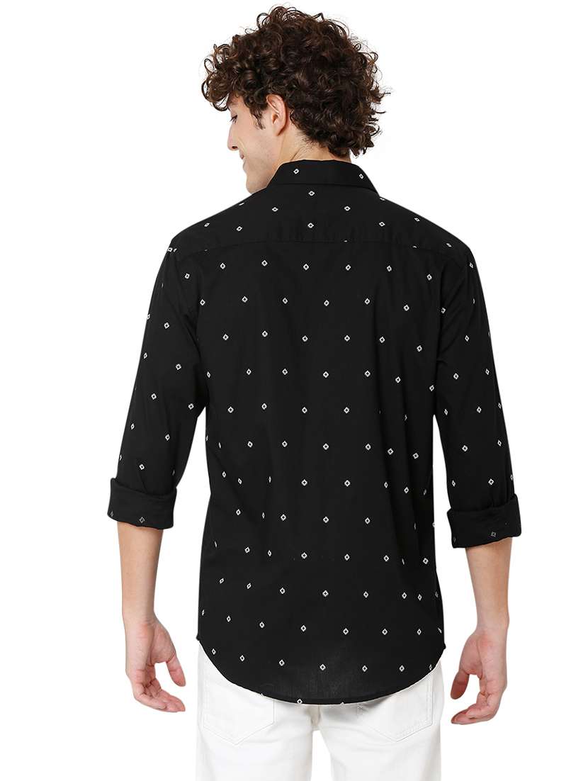 black cotton casual shirt - 20998571 -  Standard Image - 3