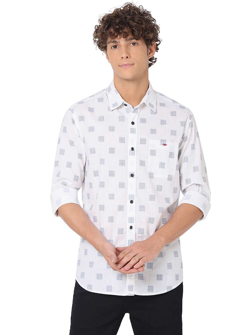 white cotton casual shirt - 20998575 - Zoom Image - 0