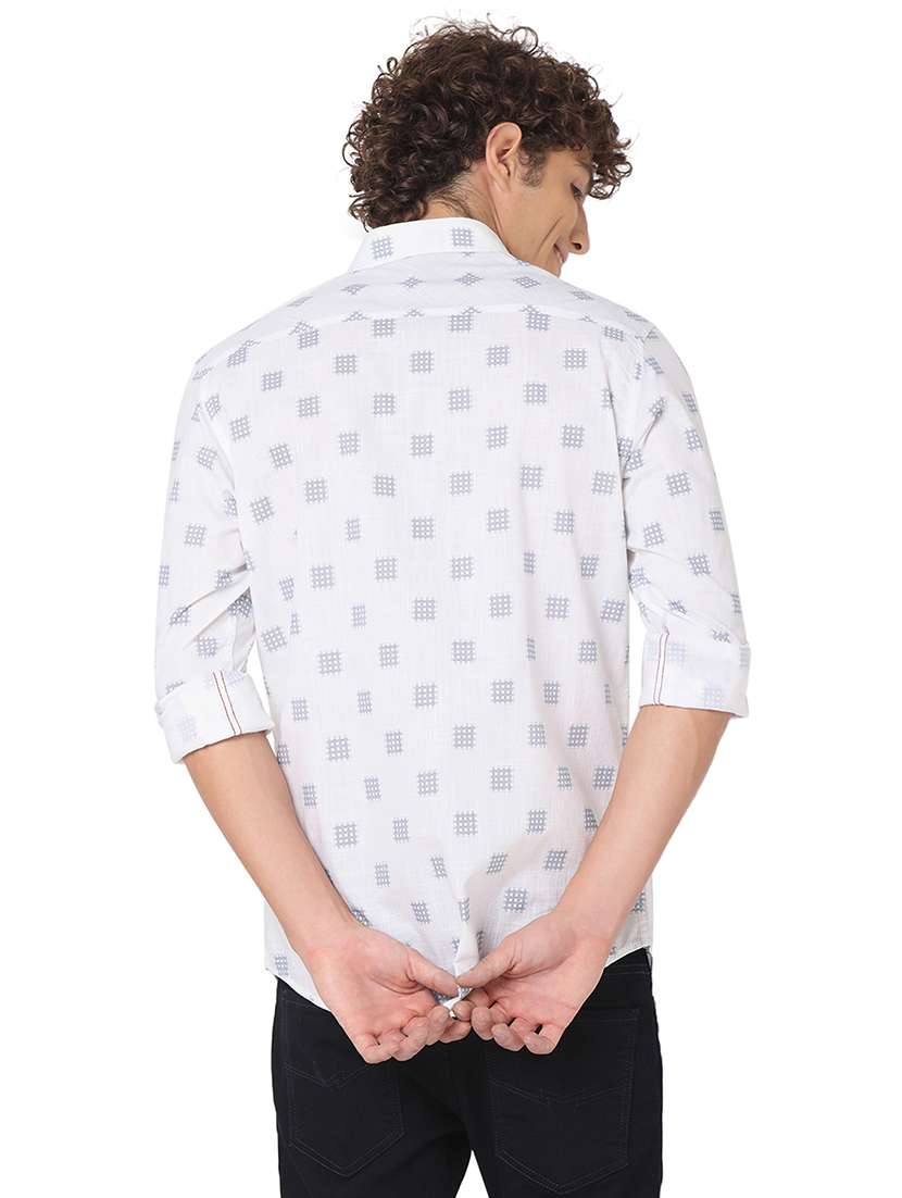 white cotton casual shirt - 20998575 - Standard Image - 3