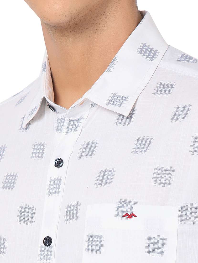 white cotton casual shirt - 20998575 - Standard Image - 5