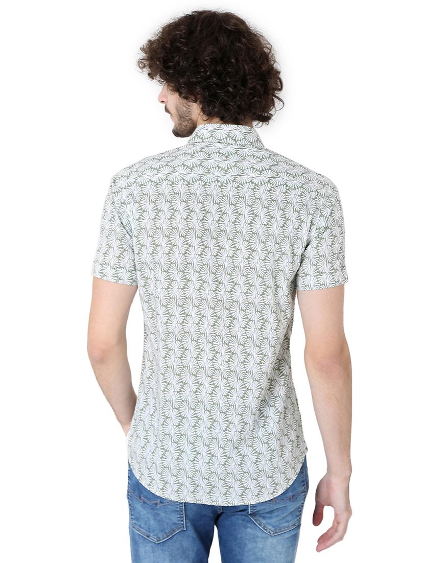olive cotton casual shirt - 20998580 - Standard Image - 3