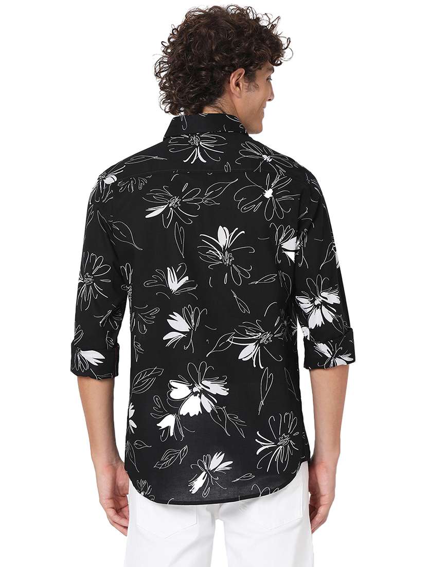 black cotton casual shirt - 20998581 -  Standard Image - 3