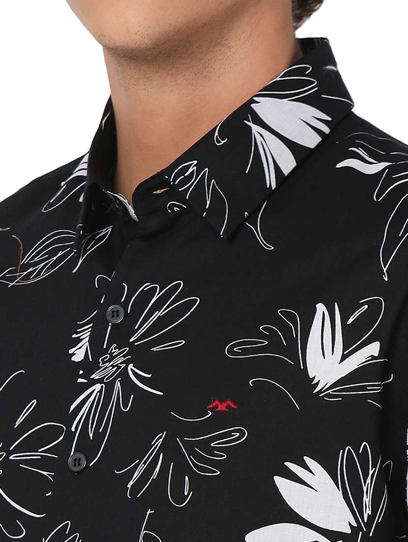 black cotton casual shirt - 20998581 -  Standard Image - 5