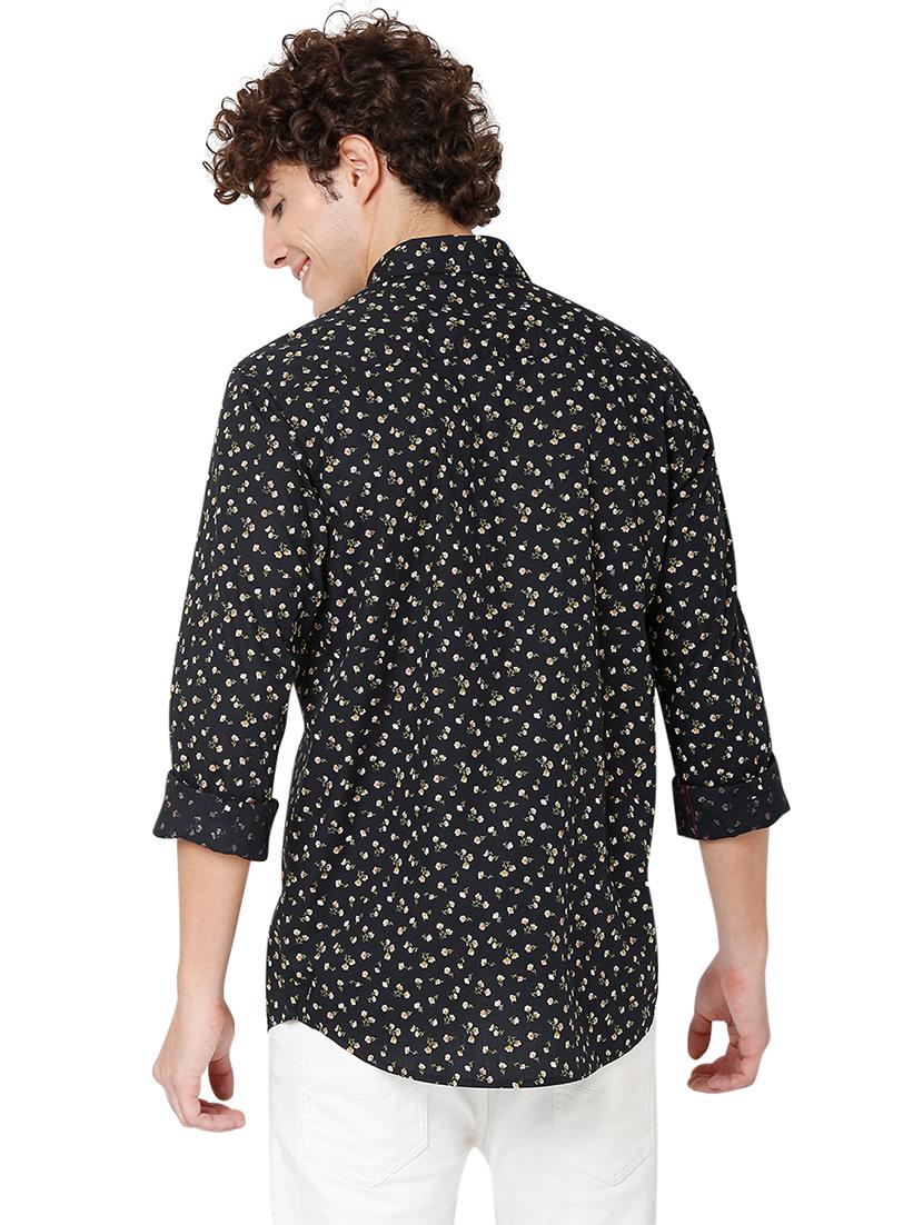 black cotton casual shirt - 20998624 - Standard Image - 3