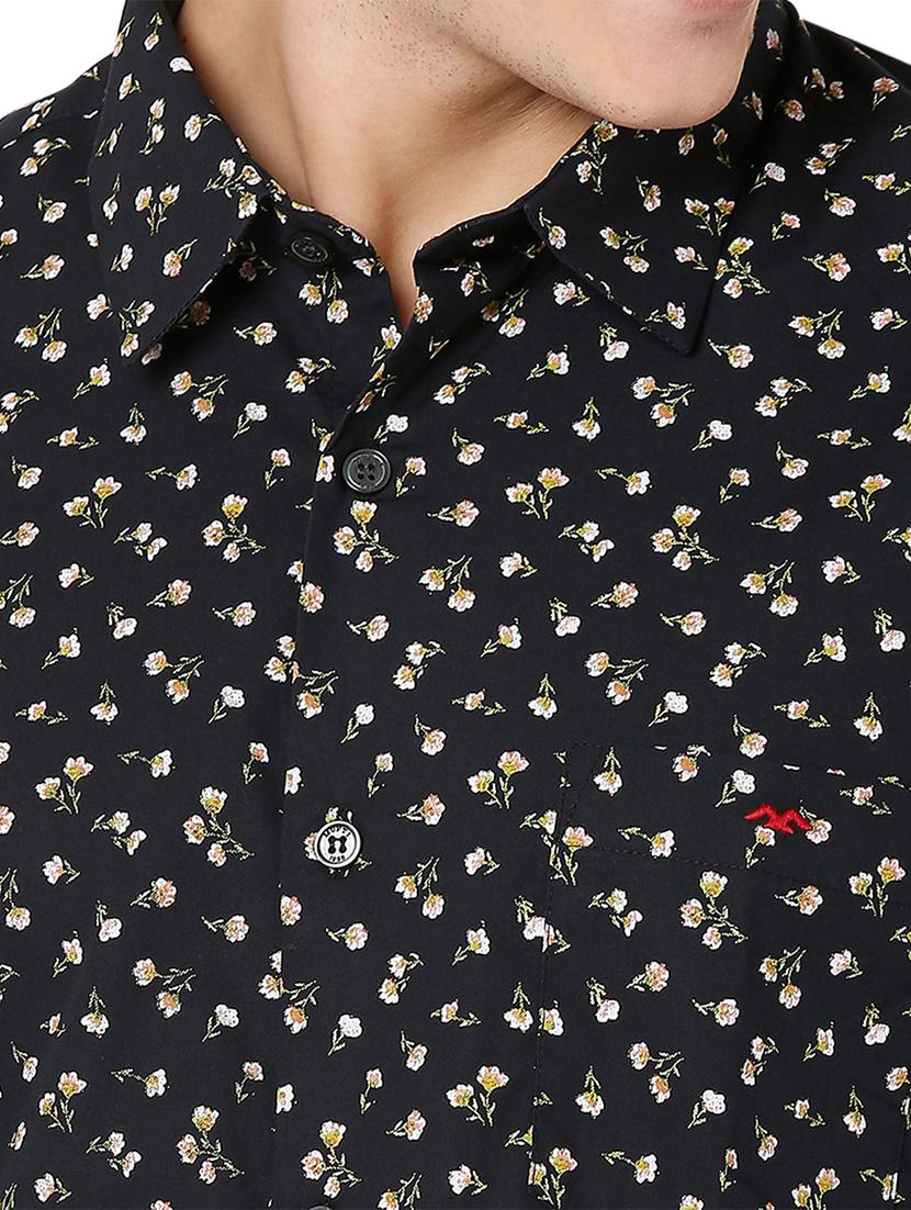 black cotton casual shirt - 20998624 - Standard Image - 5