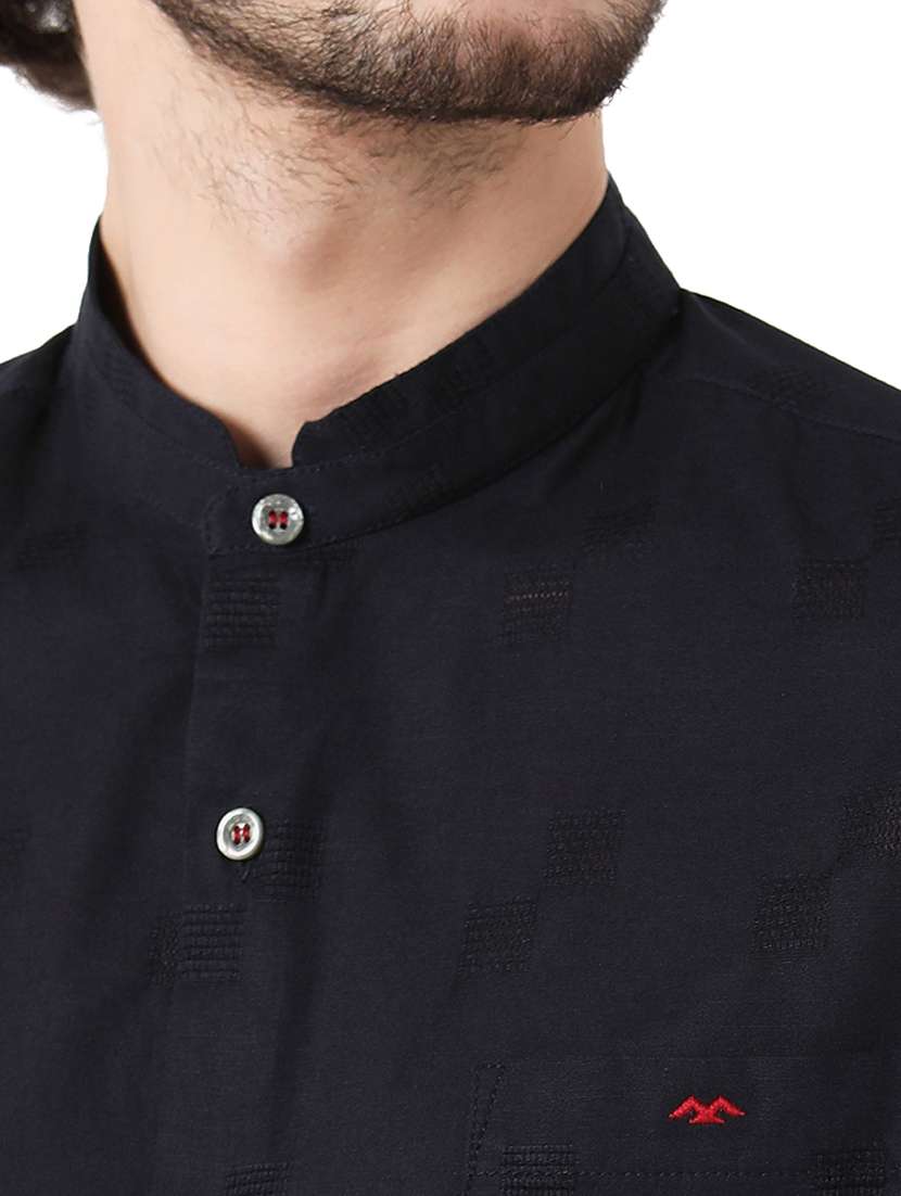 men mandarin neck long sleeve casual shirt - 20998649 - Standard Image - 5
