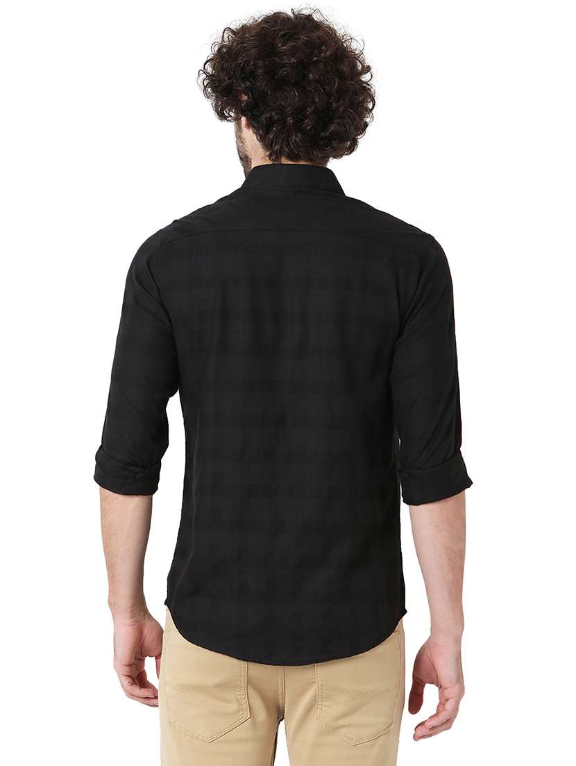 black cotton casual shirt - 20998657 -  Standard Image - 3