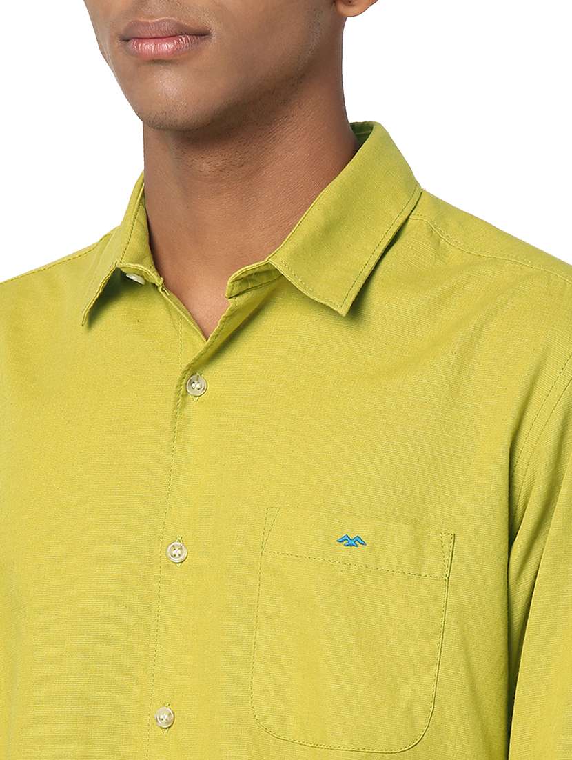 lime cotton casual shirt - 20998676 - Standard Image - 5