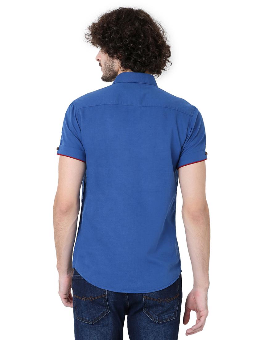 blue cotton casual shirt - 20998679 - Standard Image - 3