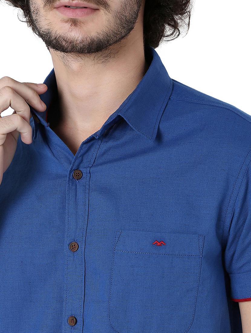 blue cotton casual shirt - 20998679 - Standard Image - 5