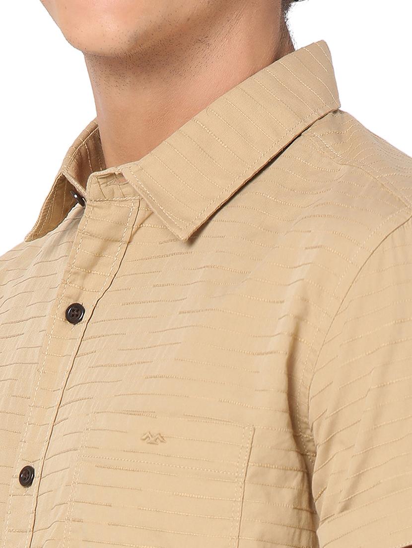 khaki cotton casual shirt - 20998708 - Standard Image - 5