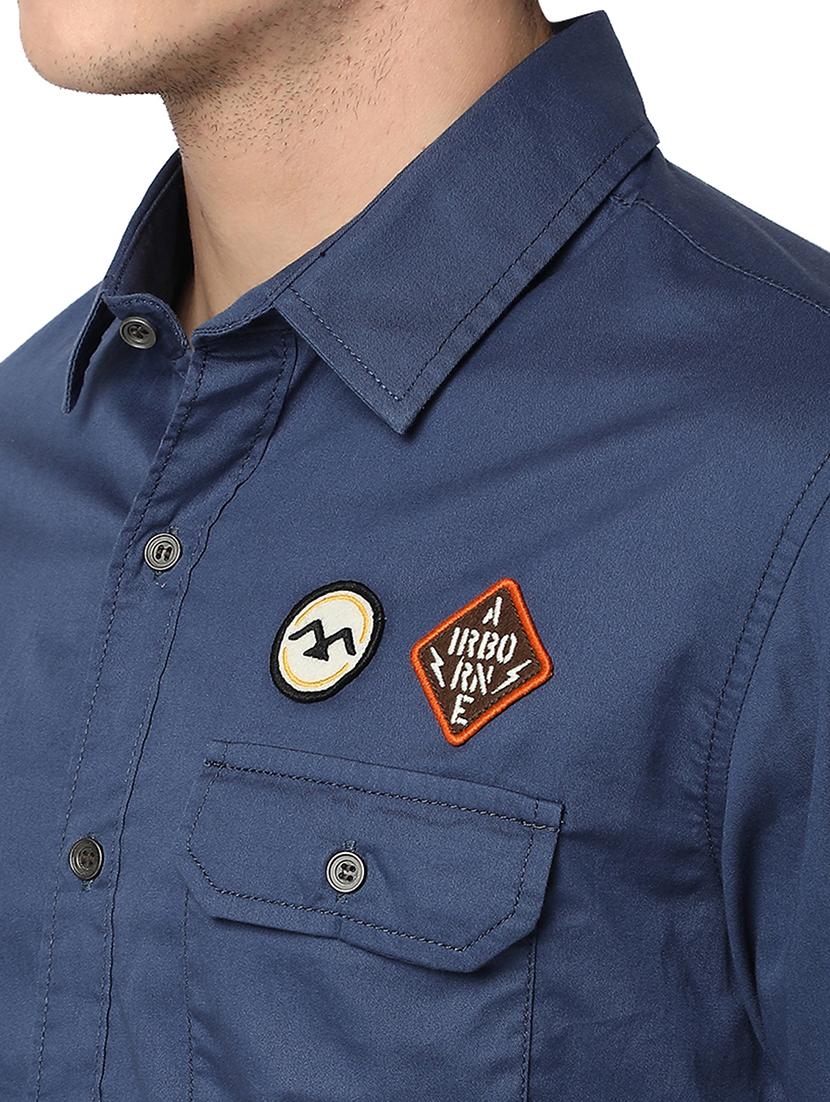 navy blue badged shirt - 20998710 - Standard Image - 5