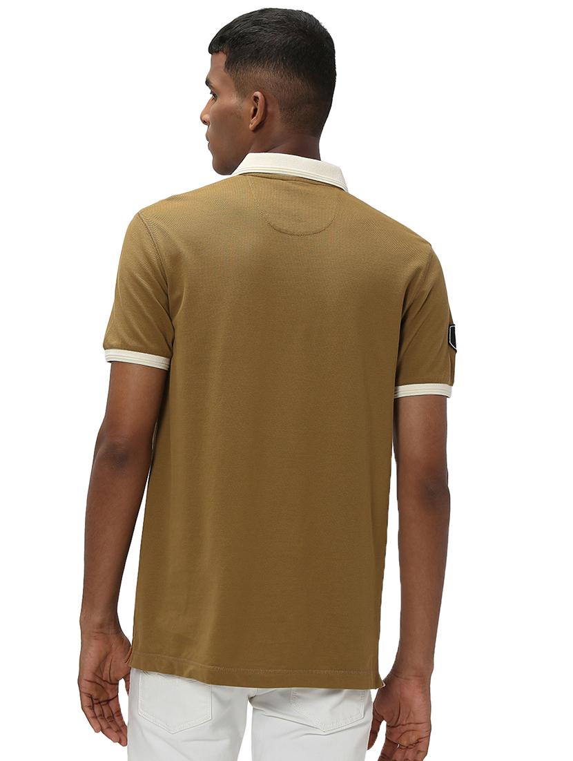 olive cotton plain tshirt - 20998732 - Standard Image - 3