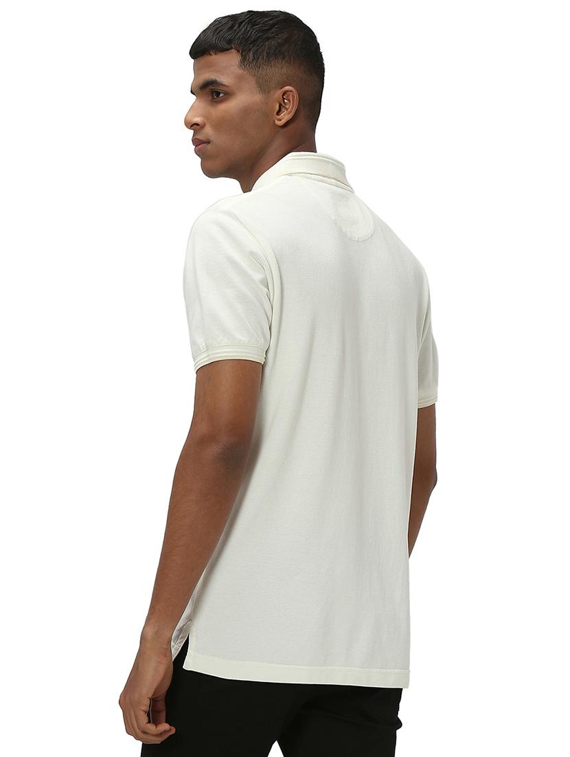 off white cotton plain tshirt - 20998736 - Standard Image - 3