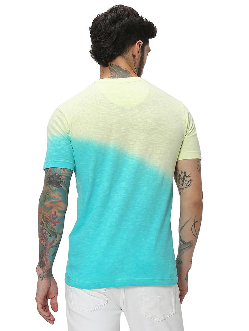turquoise cotton front print tshirt - 20998747 - Standard Image - 3