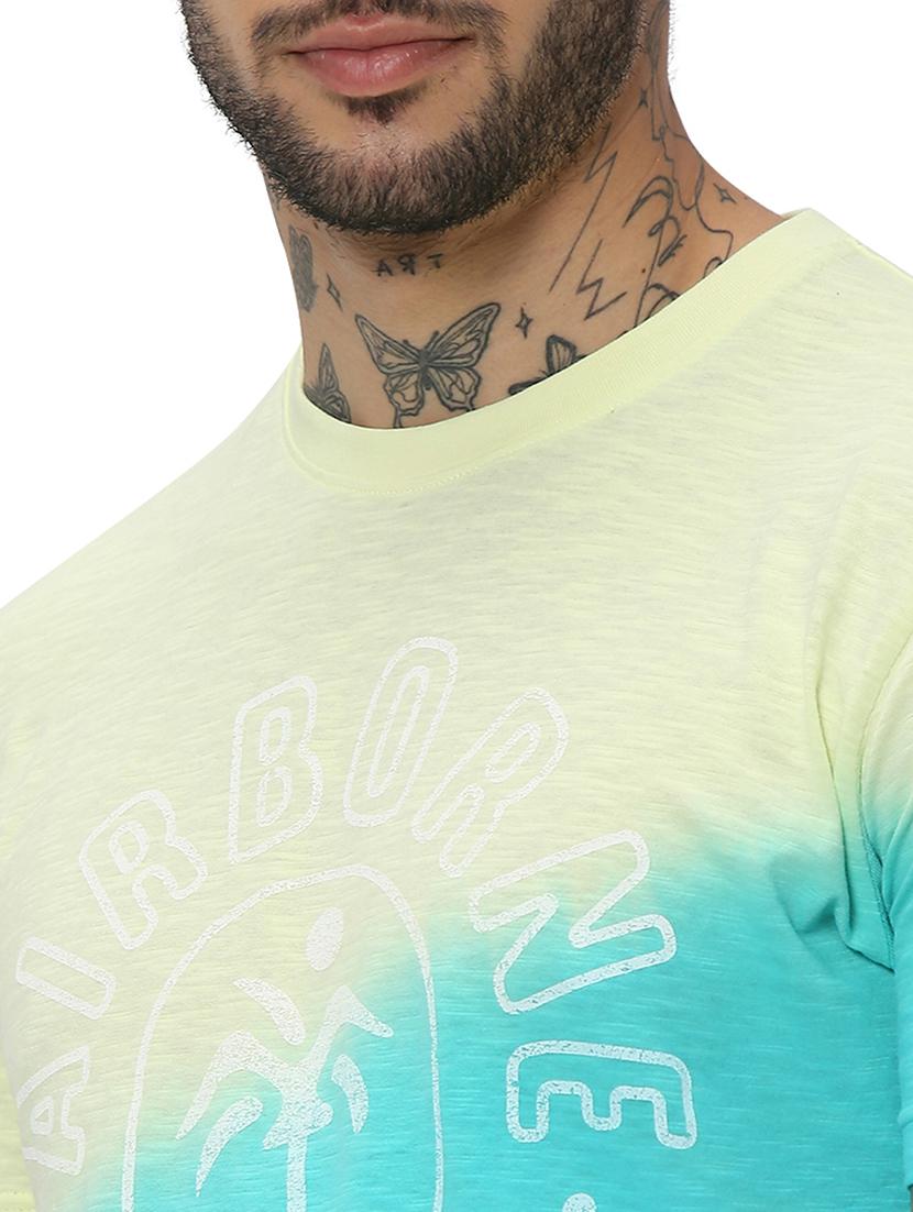 turquoise cotton front print tshirt - 20998747 - Standard Image - 5