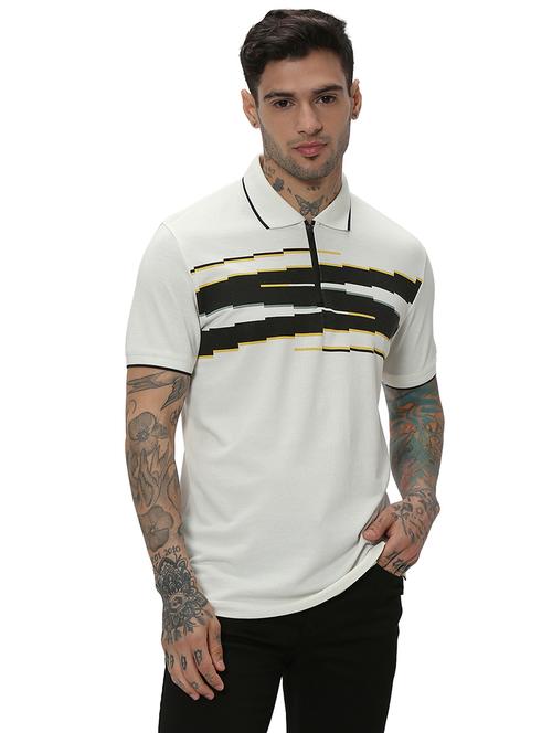 men polo neck chest print t-shirt - 20998750 - Standard Image - 0