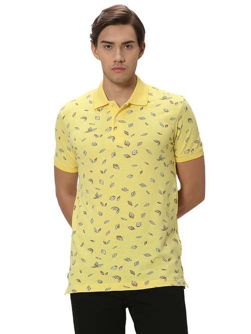 yellow cotton front print tshirt - 20998813 -  Standard Image - 0