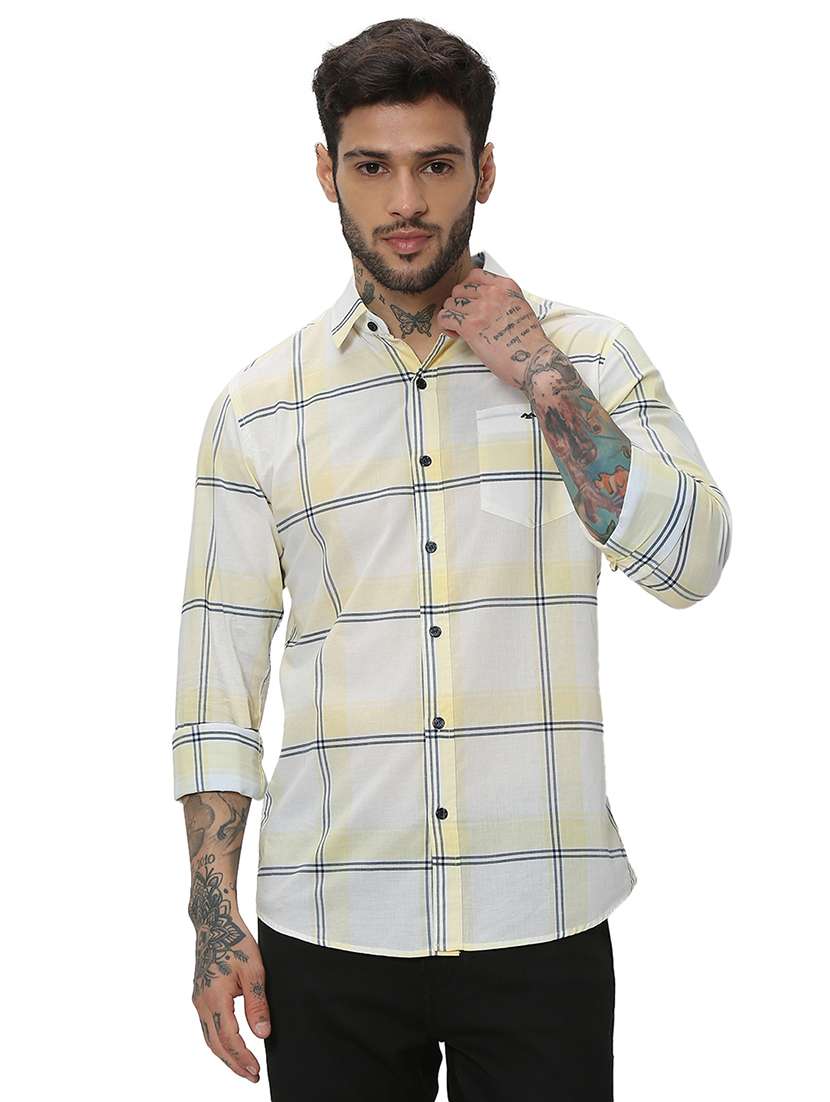 yellow cotton casual shirt - 20998843 - Zoom Image - 0