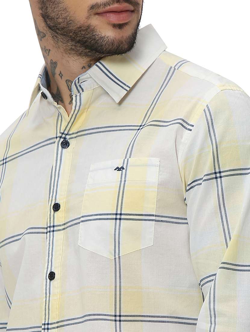 yellow cotton casual shirt - 20998843 - Standard Image - 5