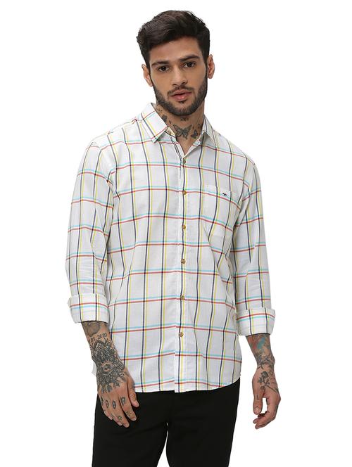off white cotton casual shirt - 20998846 - Standard Image - 0
