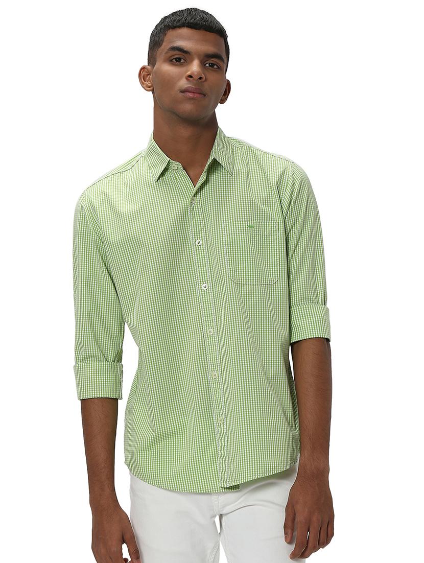 green cotton casual shirt - 20998848 -  Zoom Image - 0