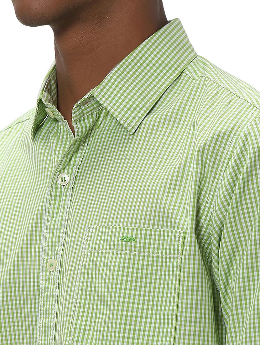 green cotton casual shirt - 20998848 - Standard Image - 5