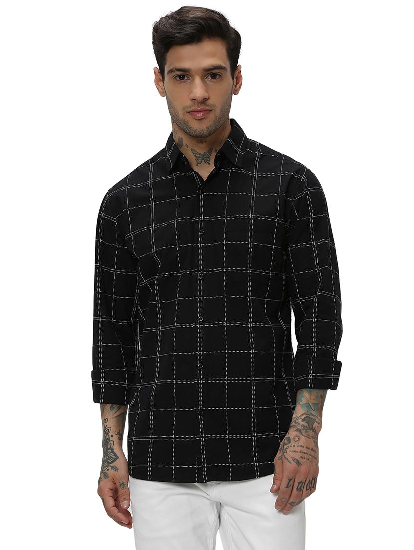 black cotton casual shirt - 20998850 - Zoom Image - 0
