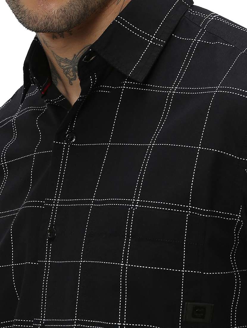 black cotton casual shirt - 20998850 - Standard Image - 5