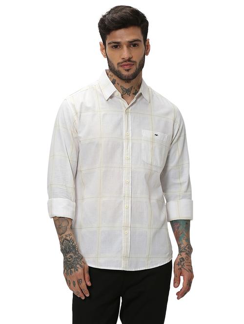 off white cotton casual shirt - 20998854 - Standard Image - 0