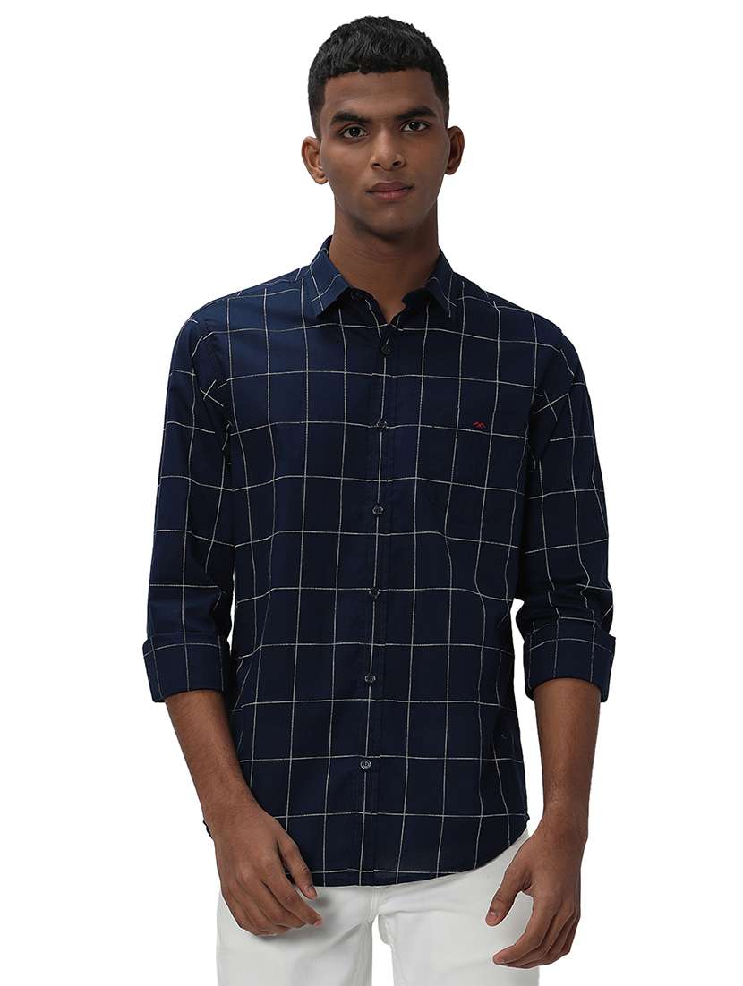 Buy online Navy Blue Cotton Casual Shirt from shirts for Men by Mufti for  ₹979 at 61% off | 2025 Limeroad.com