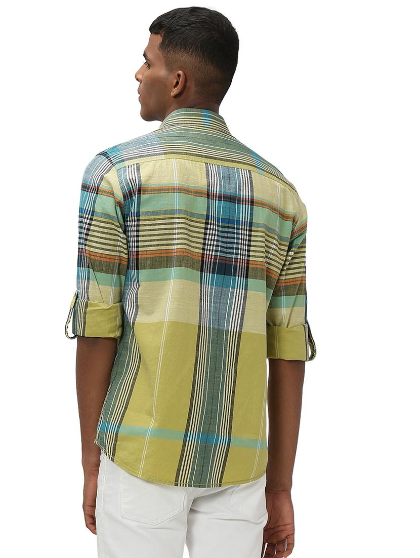 olive cotton casual shirt - 20998857 - Standard Image - 3