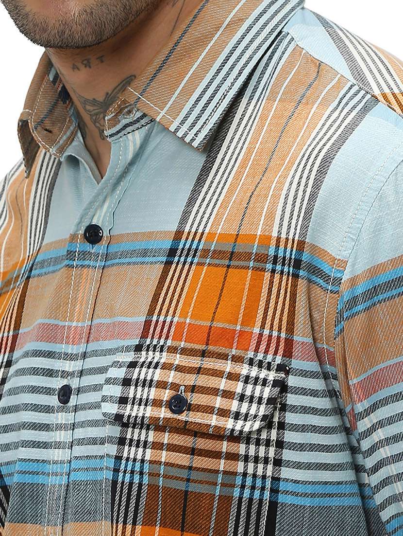 light blue cotton casual shirt - 20998858 - Standard Image - 5