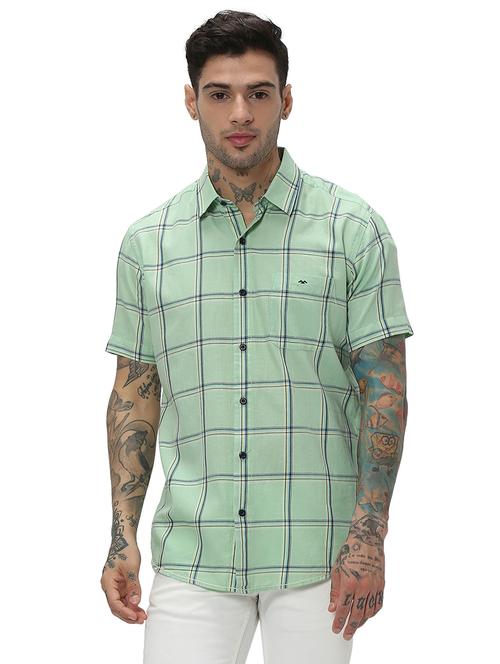 green cotton casual shirt - 20998869 - Standard Image - 0