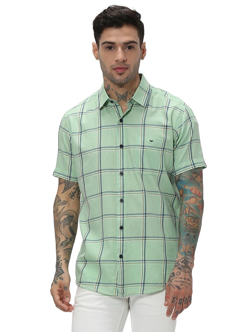 green cotton casual shirt - 20998869 - Zoom Image - 0