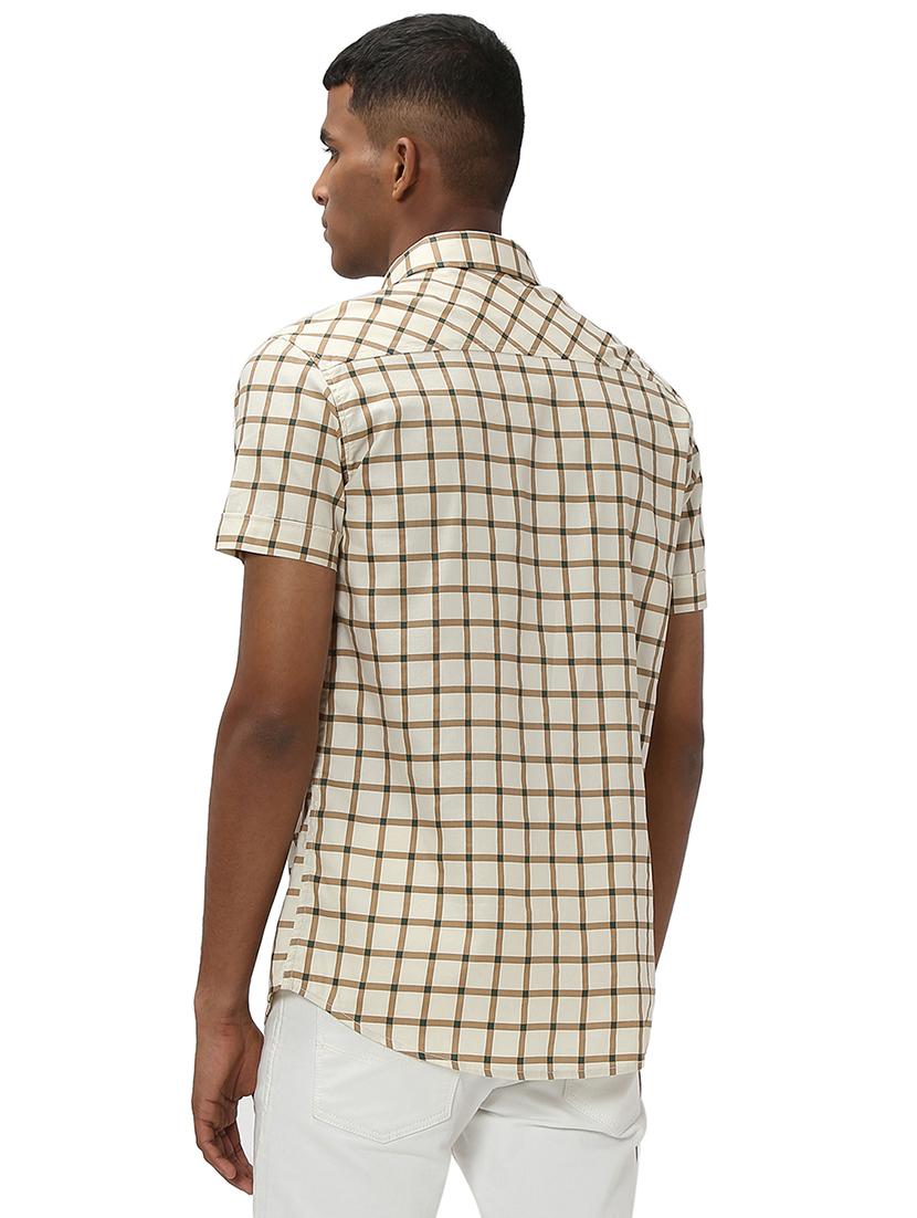 khaki cotton casual shirt - 20998878 - Standard Image - 3