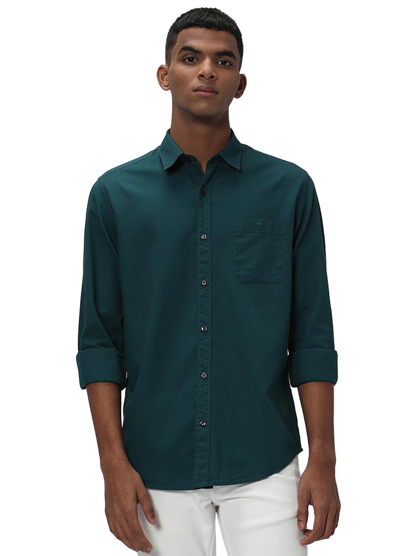 green cotton casual shirt - 20998886 -  Zoom Image - 0