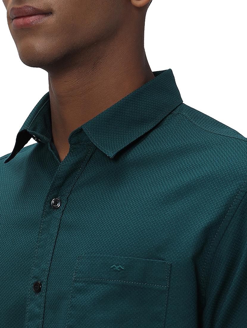 green cotton casual shirt - 20998886 - Standard Image - 5